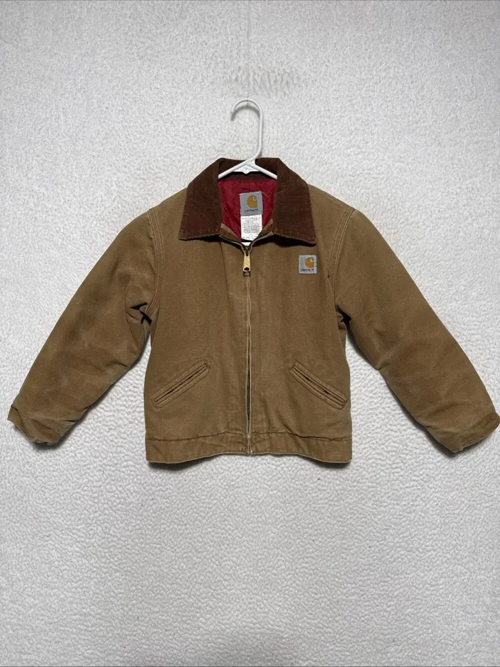 VTG Carhartt Detroit Quilted Lined Child Youth Boys Canvas Jacket Y20 10 USA